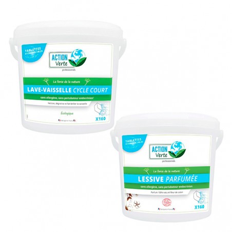 Pack Lessive & Lave vaisselle ecocert - 160 tablettes